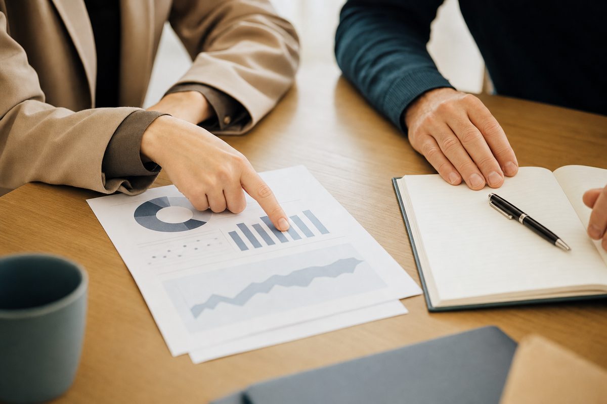 Enrolled Agent reviewing a year-round tax planning strategy with a small business client