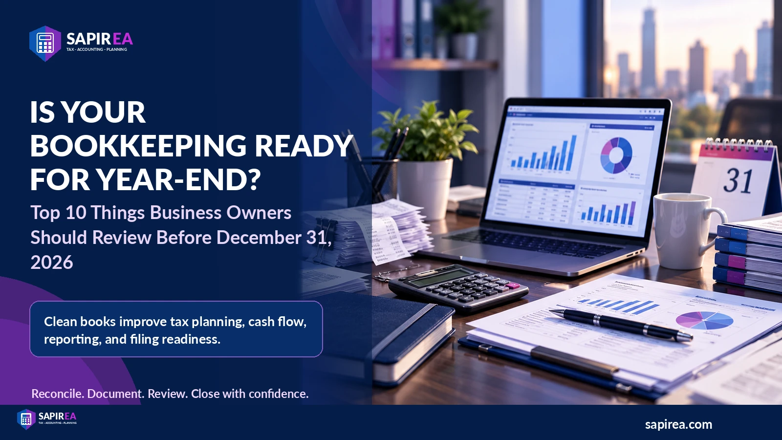 Year-end bookkeeping readiness guide for business owners preparing their books before December 31, 2026